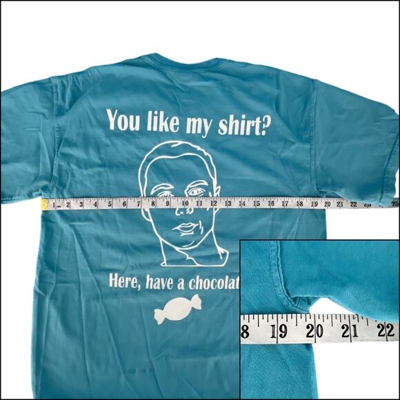 Comfort Colors AP Psychology Sheldon Pocket Tee Shirt Top Size Medium Turquoise - Picture 9 of 11